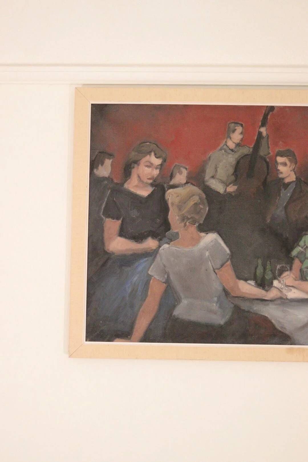 Huile sur toile norvégienne par Otto Olsen, 1958