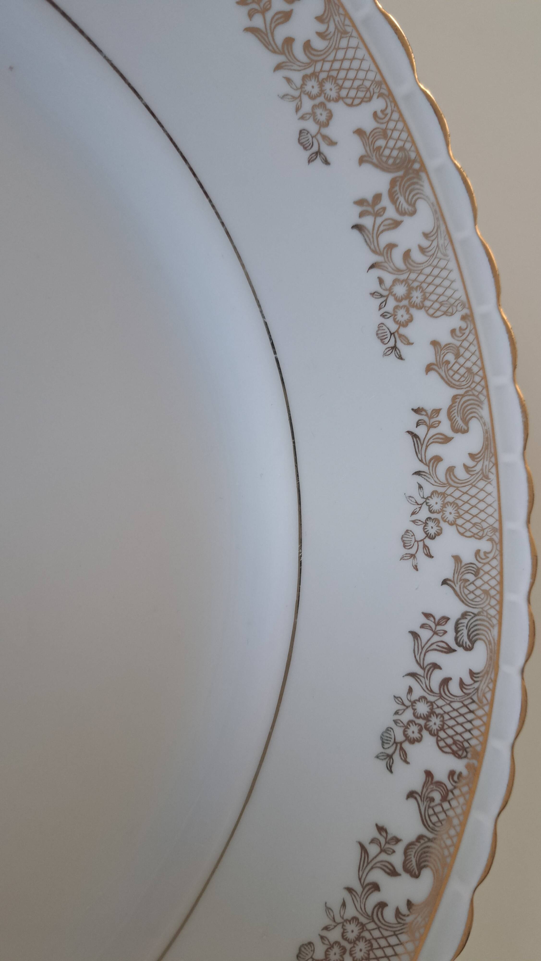 Gold-gilded Limoges porcelain plate