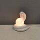 COBRA table lamp with thin milky white glass shade/dome, Sweden 1980s