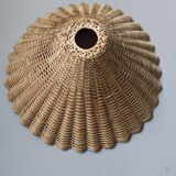 Vintage rattan wicker lampshade pendant light, handmade bohemian