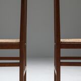 Modern Dutch high-backed chairs with 1920 cord seats
