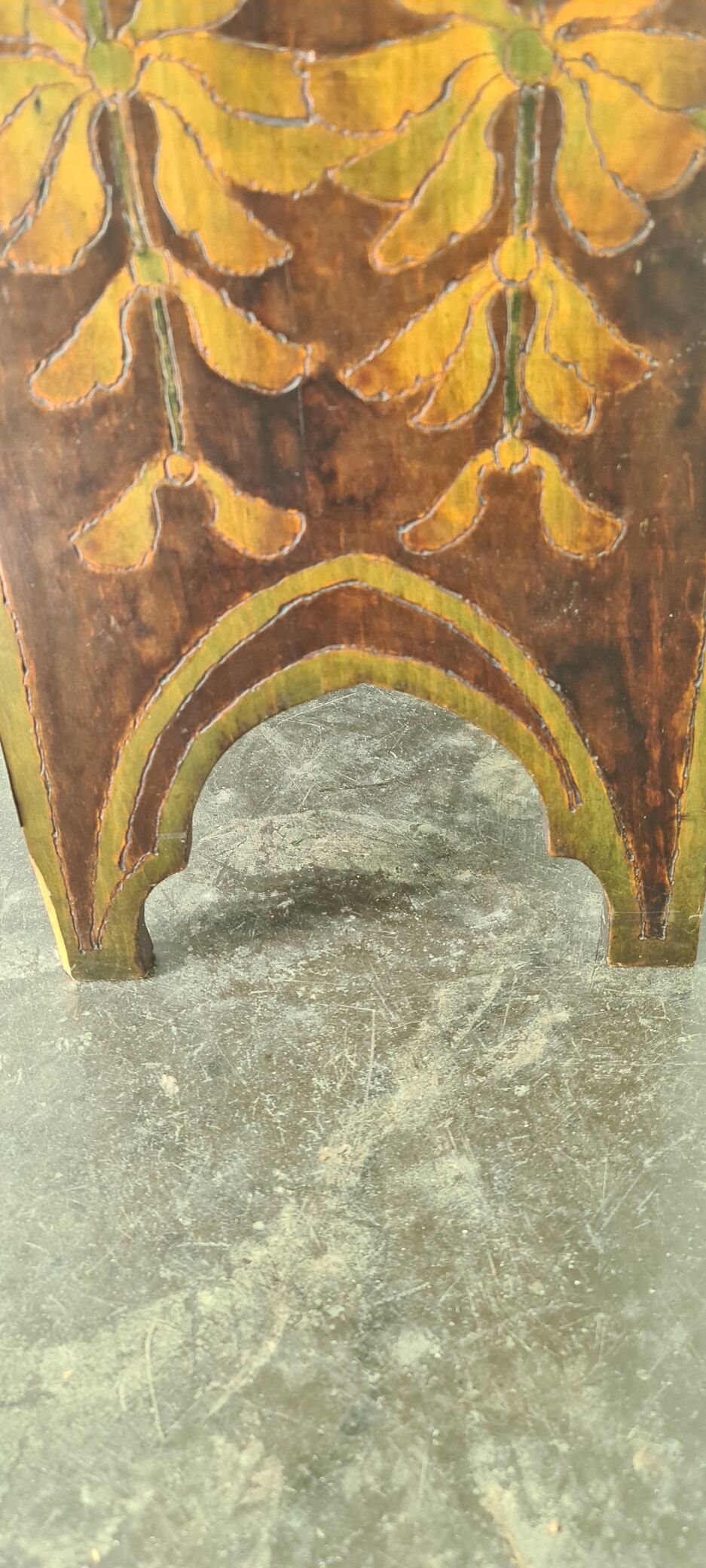 Antique Art Deco free standing wooden shelf