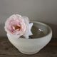 Vintage glazed stoneware bowl in greige.