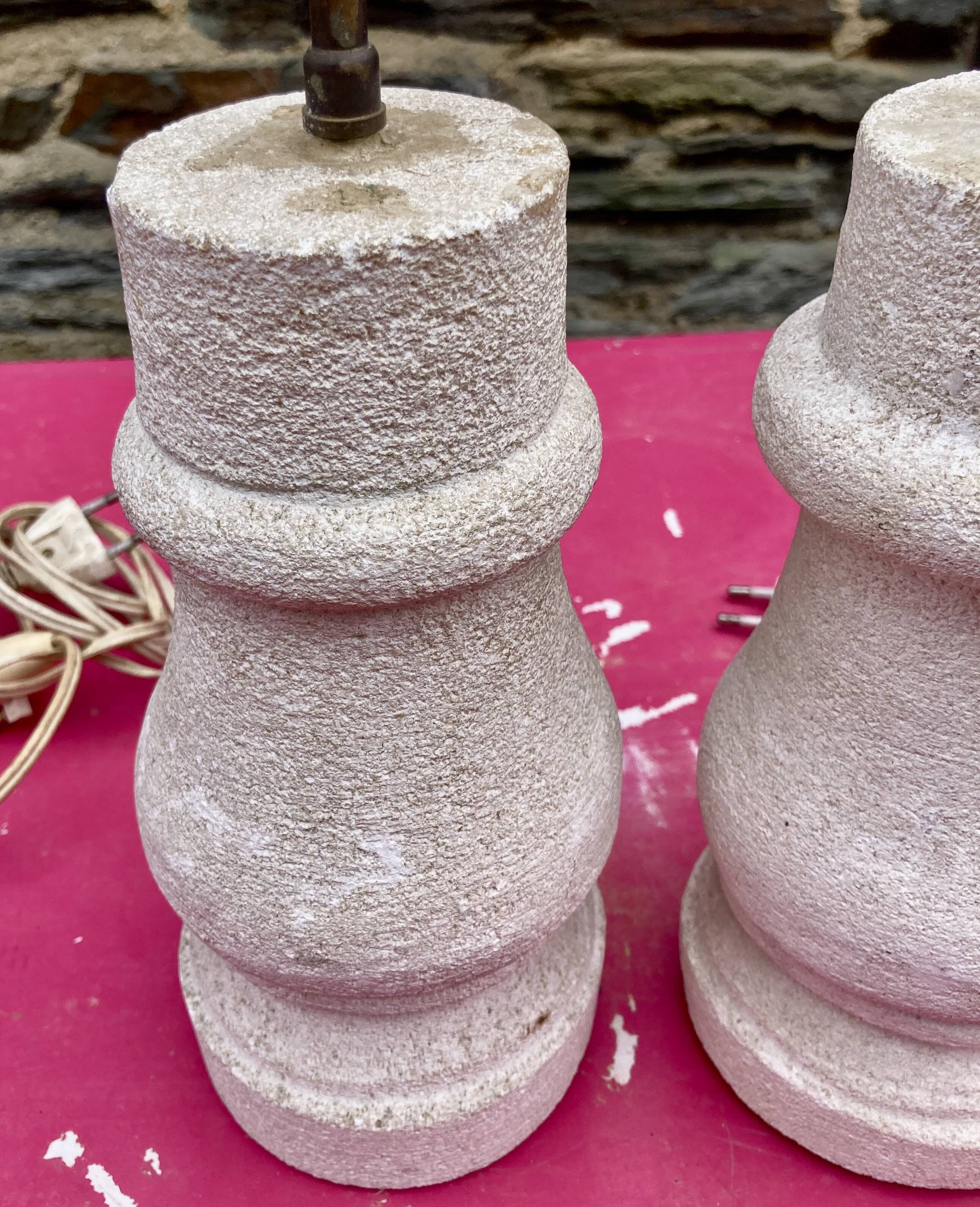 pair of stone lamps, Dlg by Albert Tormos, Arsène Galisson