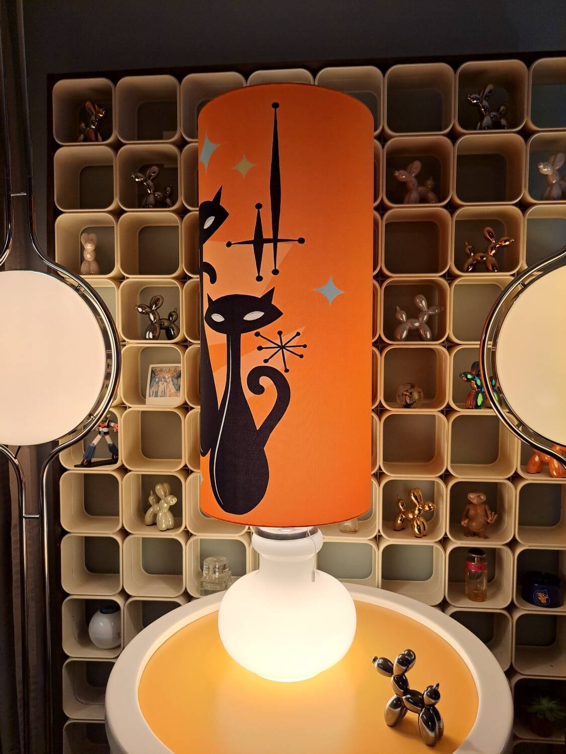 Lampe de Sol XL ou à poser Opaline, double éclairages Seventies