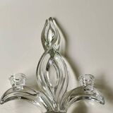 Candlestick with 2 lights. Art Vannes France. 1960s. Flame/Fleur de Lys patterns