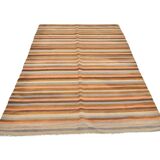 5x7 Mid Century Modern Vintage Kilim Rug, 142x225Cm