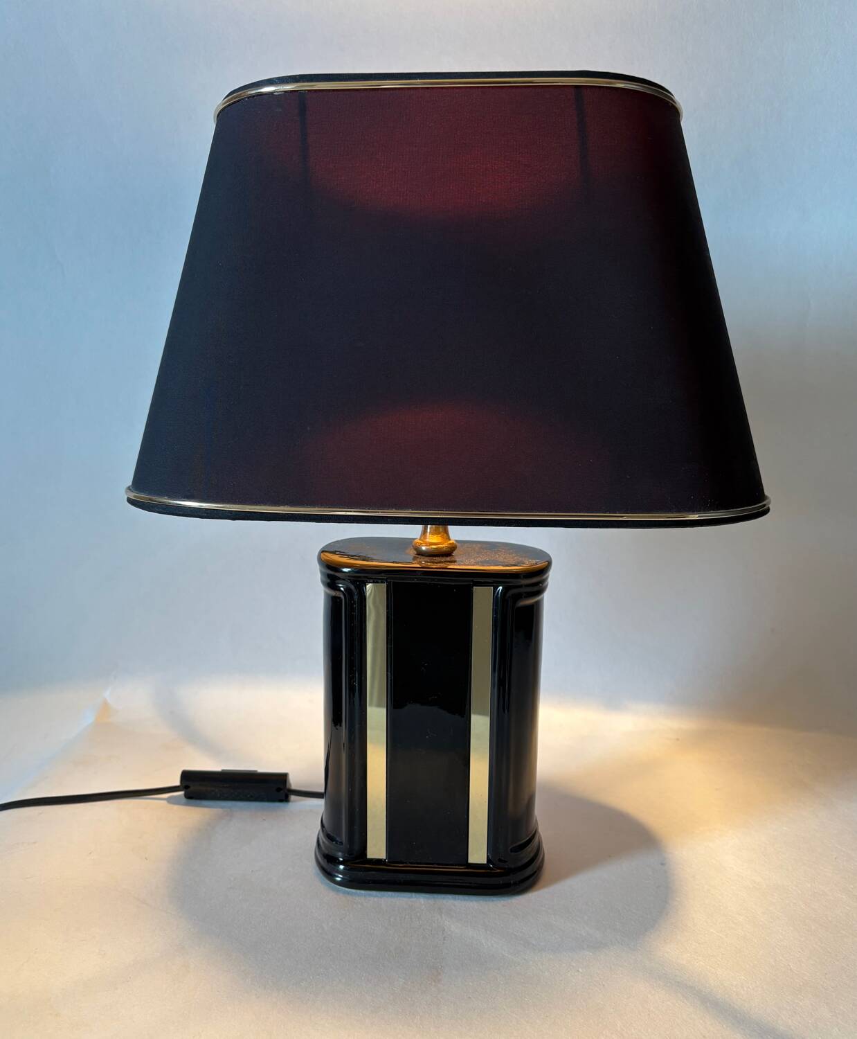 Black ceramic lamp from the 1980s