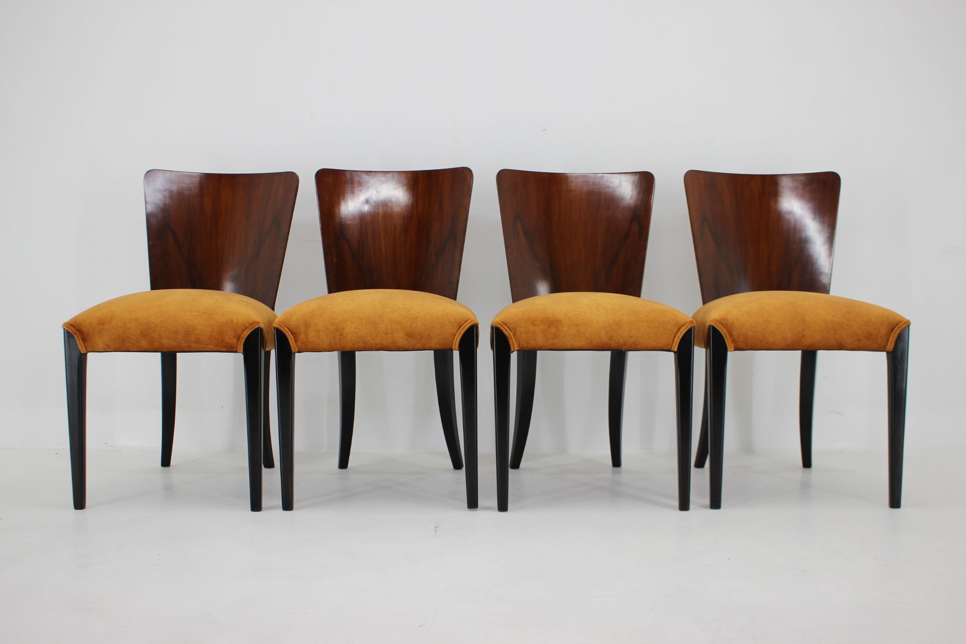 1950s Jindrich Halabala dining chairs H-214 for UP Závody set of 4