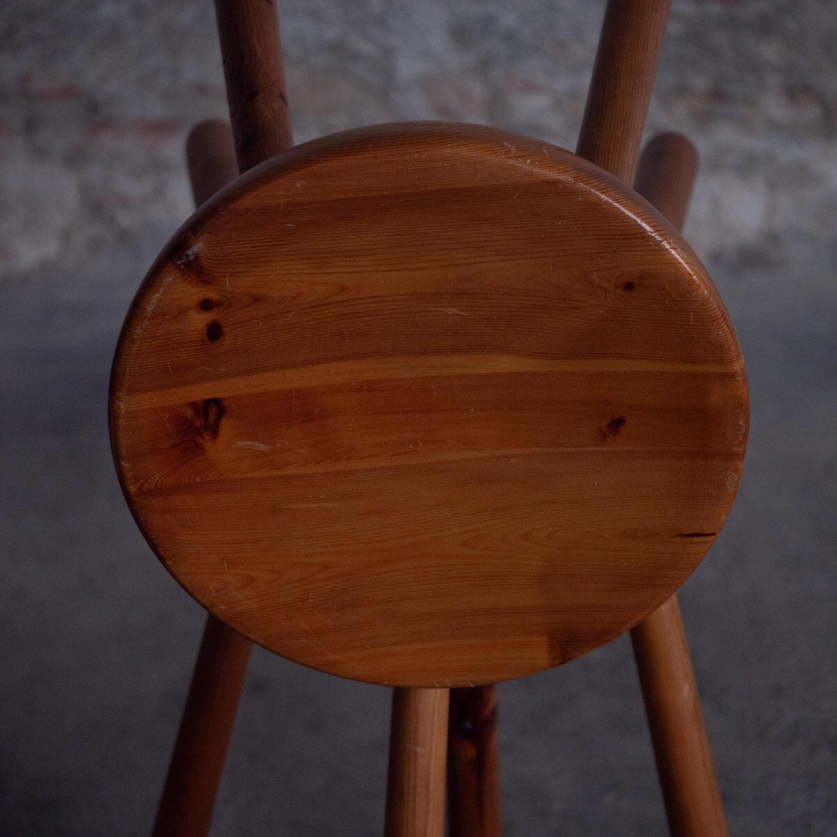 Pair of beech counter stools, 1960