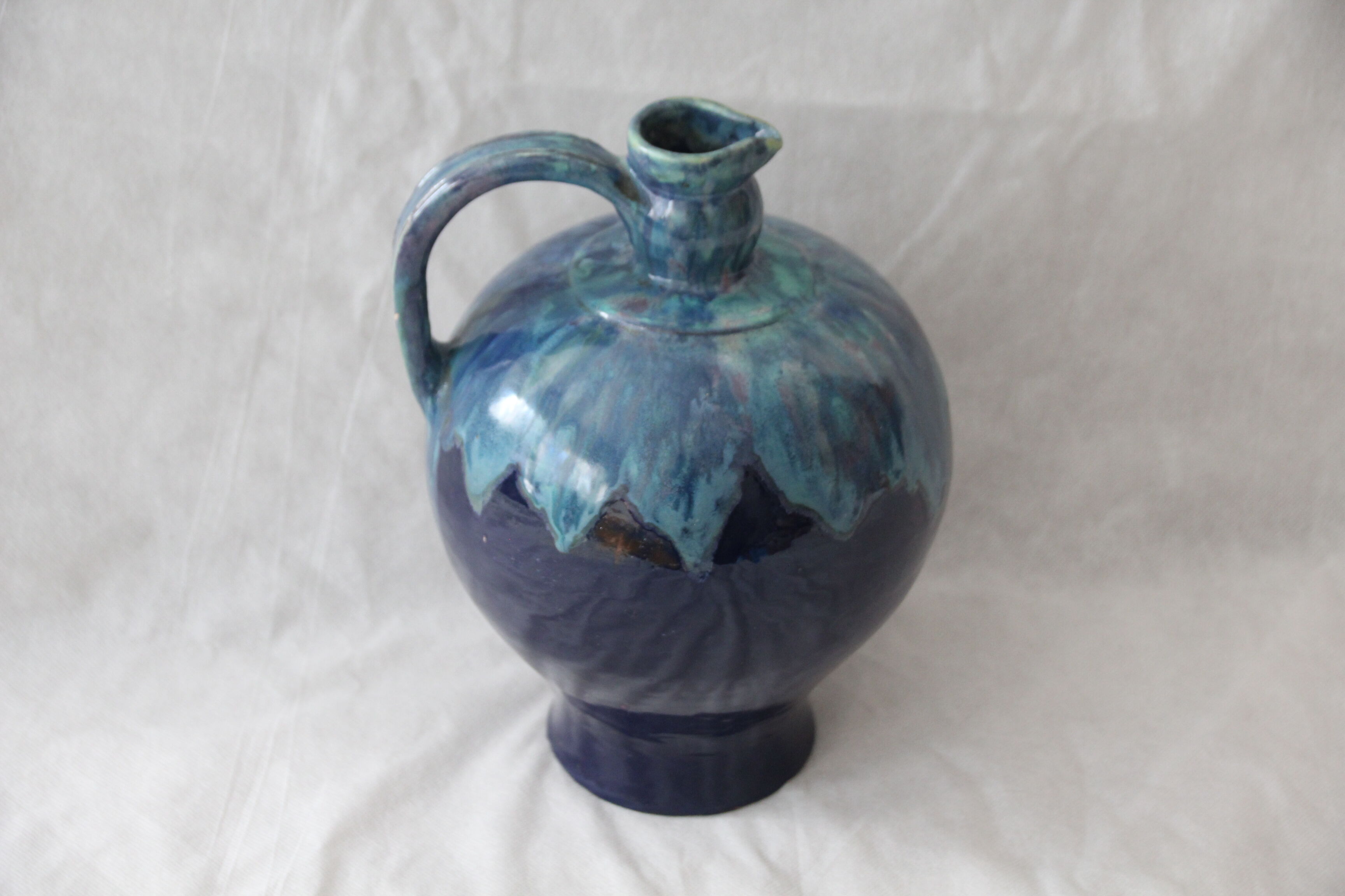 Pichet bleu vase en céramique cab céramique d'art de Bordeaux