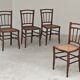 Set of 4 old Thonet style cane bistro chairs from the 1930s