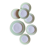 Vintage dessert service, one main course and 6 plates L'AMandinoise