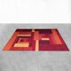 1970s Stunning Geometric Space Age Rug in Wool. Made in Italy