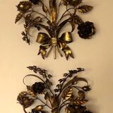 Pair of gilt double wall candleholders by Hans Kögl, 1960s
