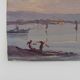Oil on wood by Riccardo Capone fishermen Italy 50s 60s