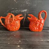Antique ceramic lobster pitcher from the early 20th century.