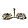 Salerons cristal de Baccarat serviteur en metal argente