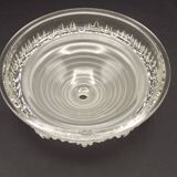 Signed EZAN France Frosted & Clear Glass Icicle Shades - Art Deco Lighting