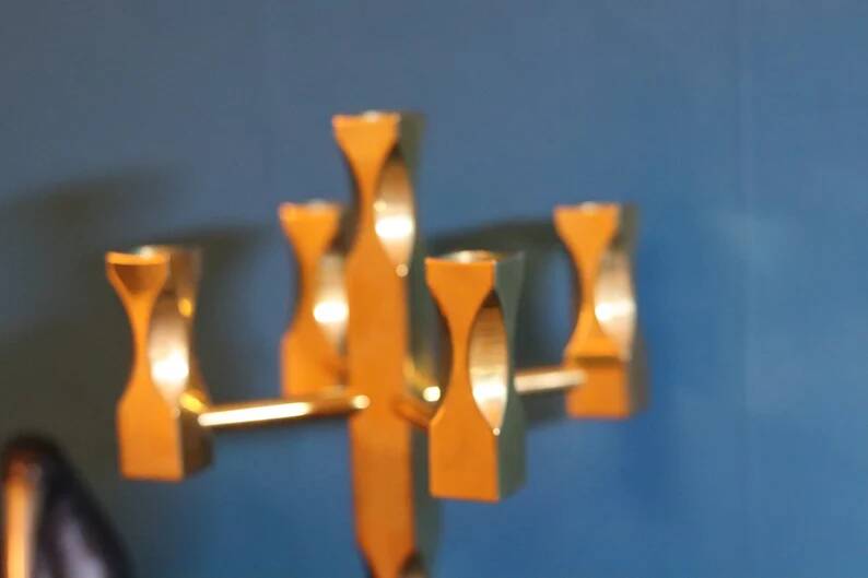 Five-Arm Brass Candelabrum by Lars Åkesson for Vallonmässing, Sweden