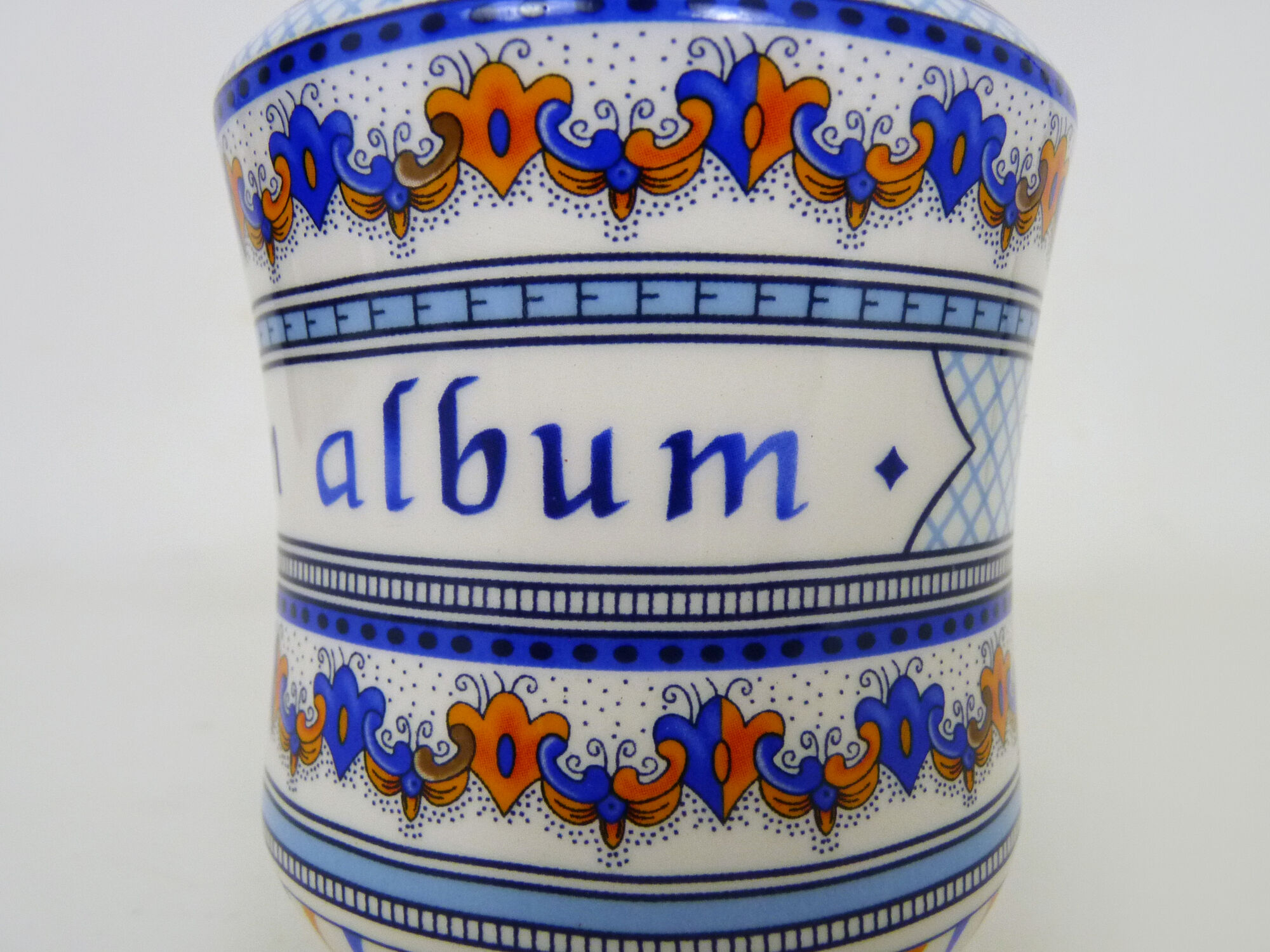 Old apothecary pot, Viscum Album ceramic medicine jar. Year 70 80