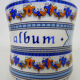 Old apothecary pot, Viscum Album ceramic medicine jar. Year 70 80