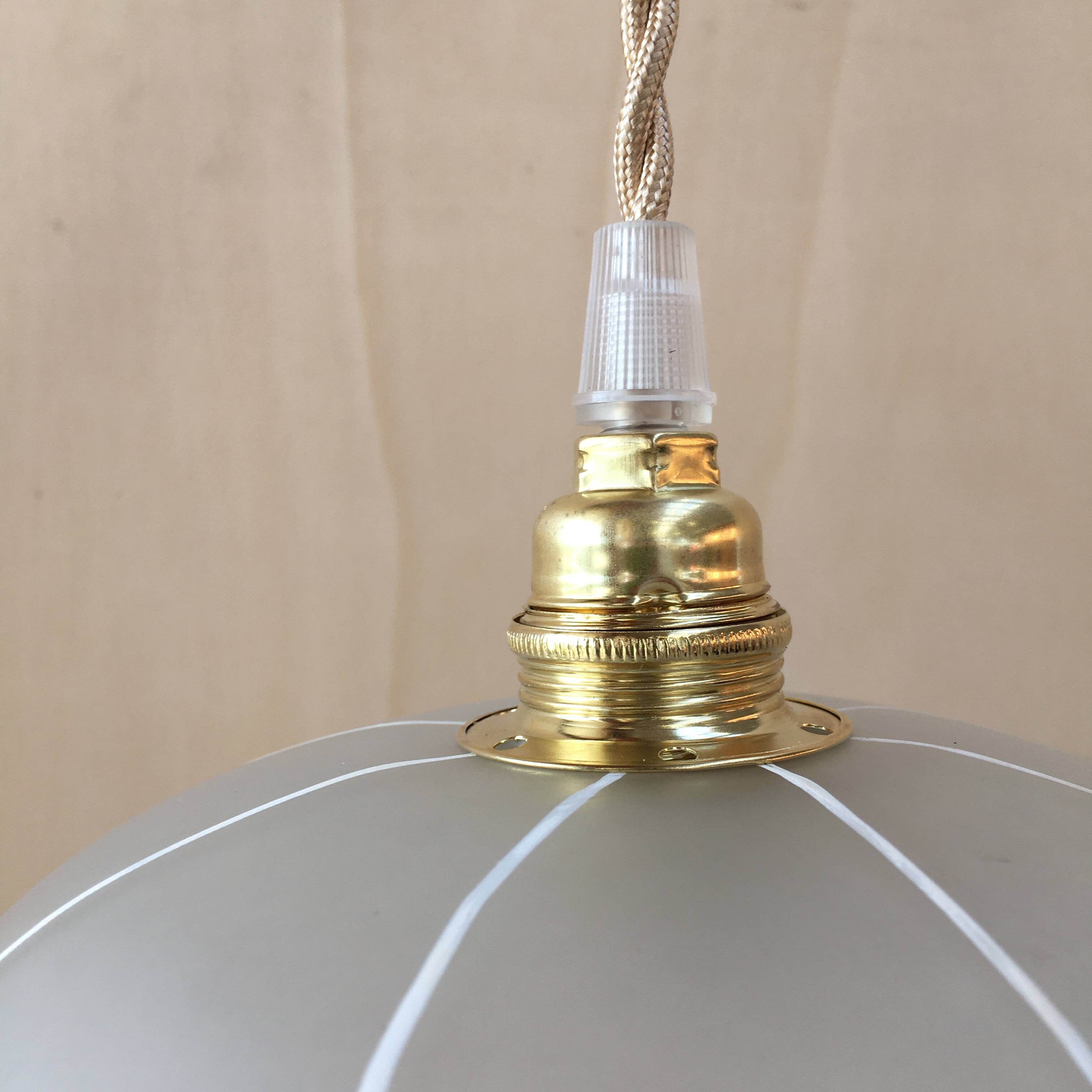 1950s frosted glass pendant light