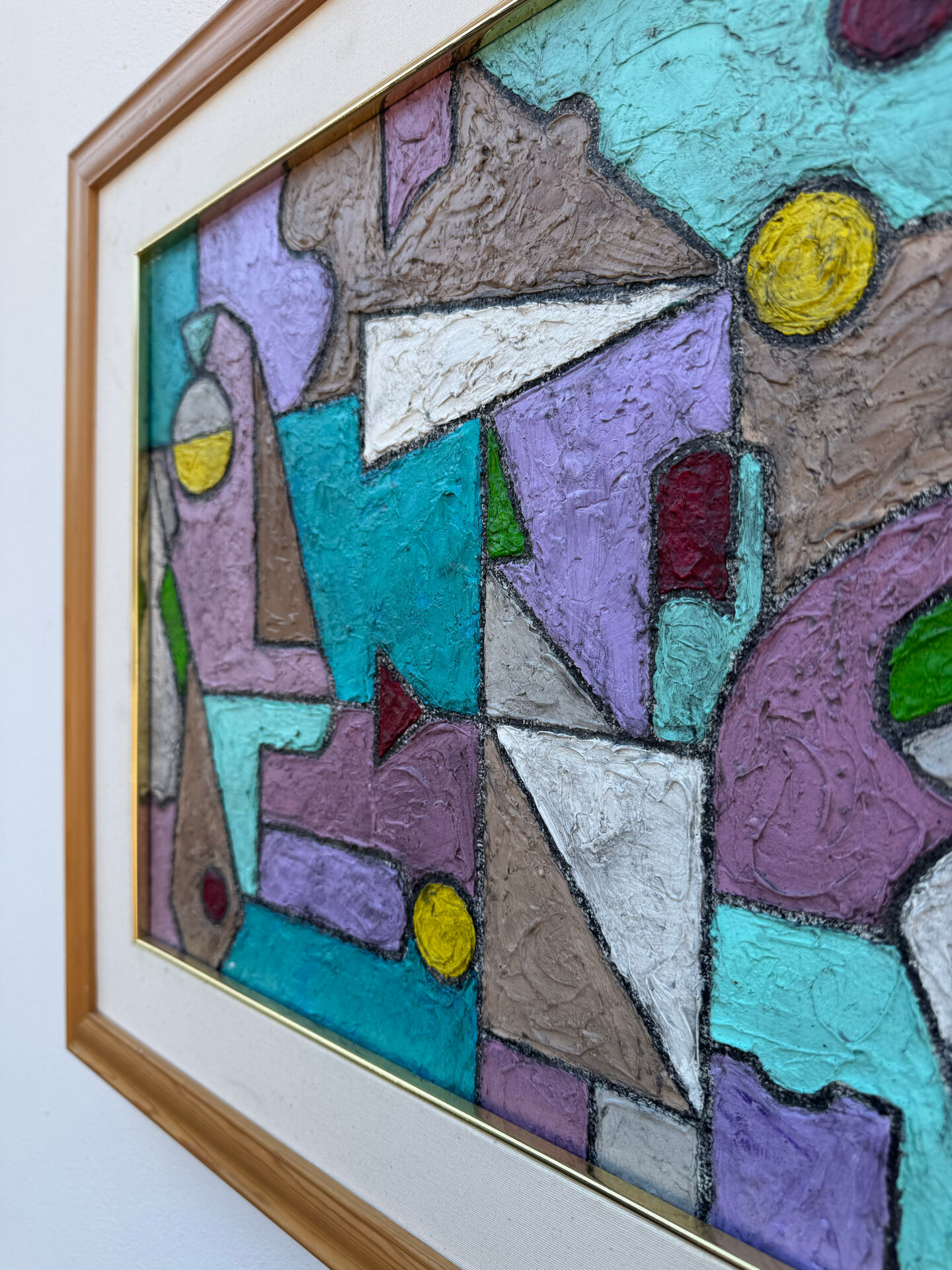 Abstract geometric coloured painting