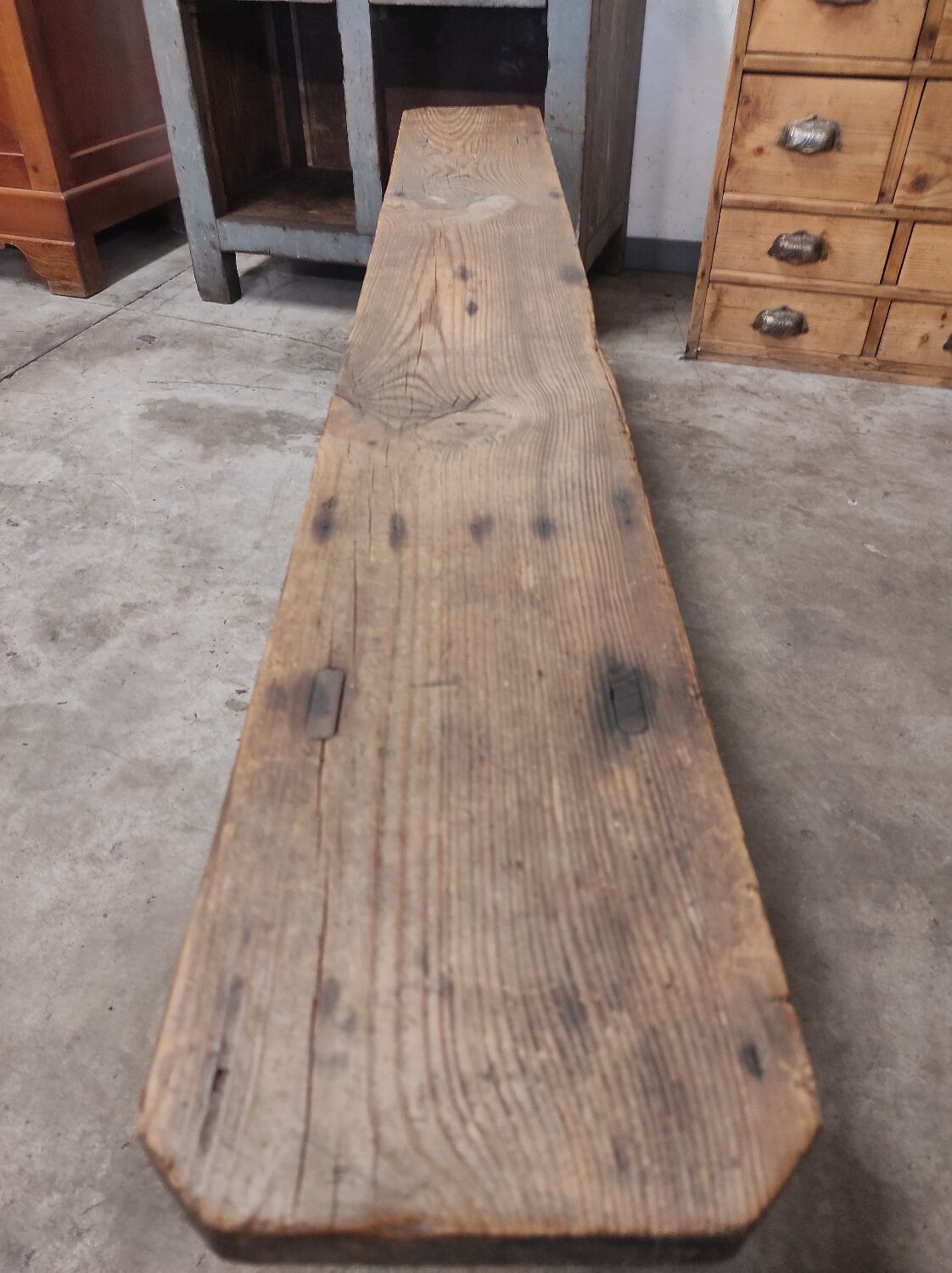 Old farm bench 1m60 in fir wood