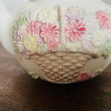 Flower pattern slip teapot