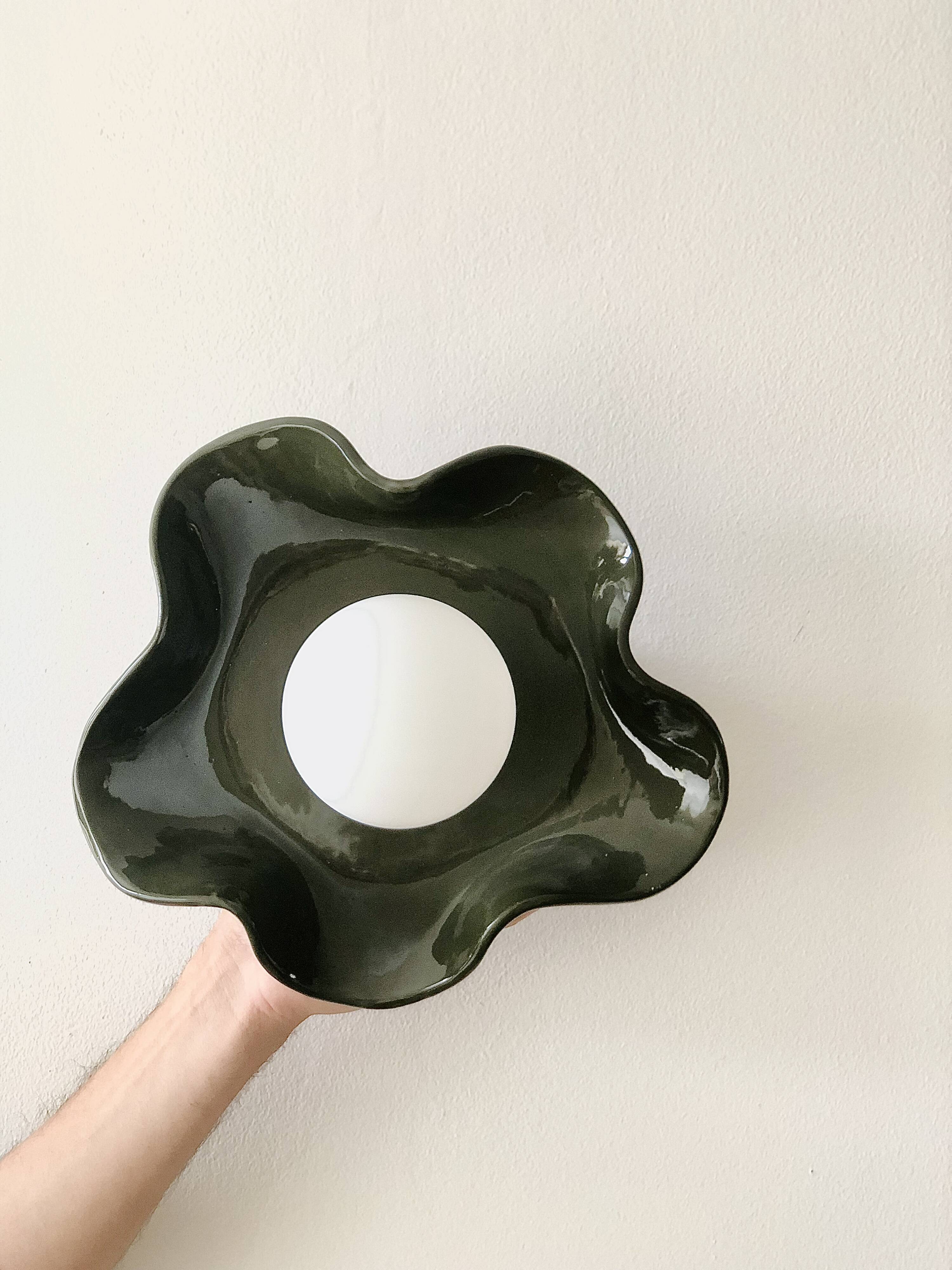 Jelly Ceramic Wall Light - Coconut Square - Olive