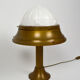 Art Deco lamp in patinated brass and moulded glass, circa 1930