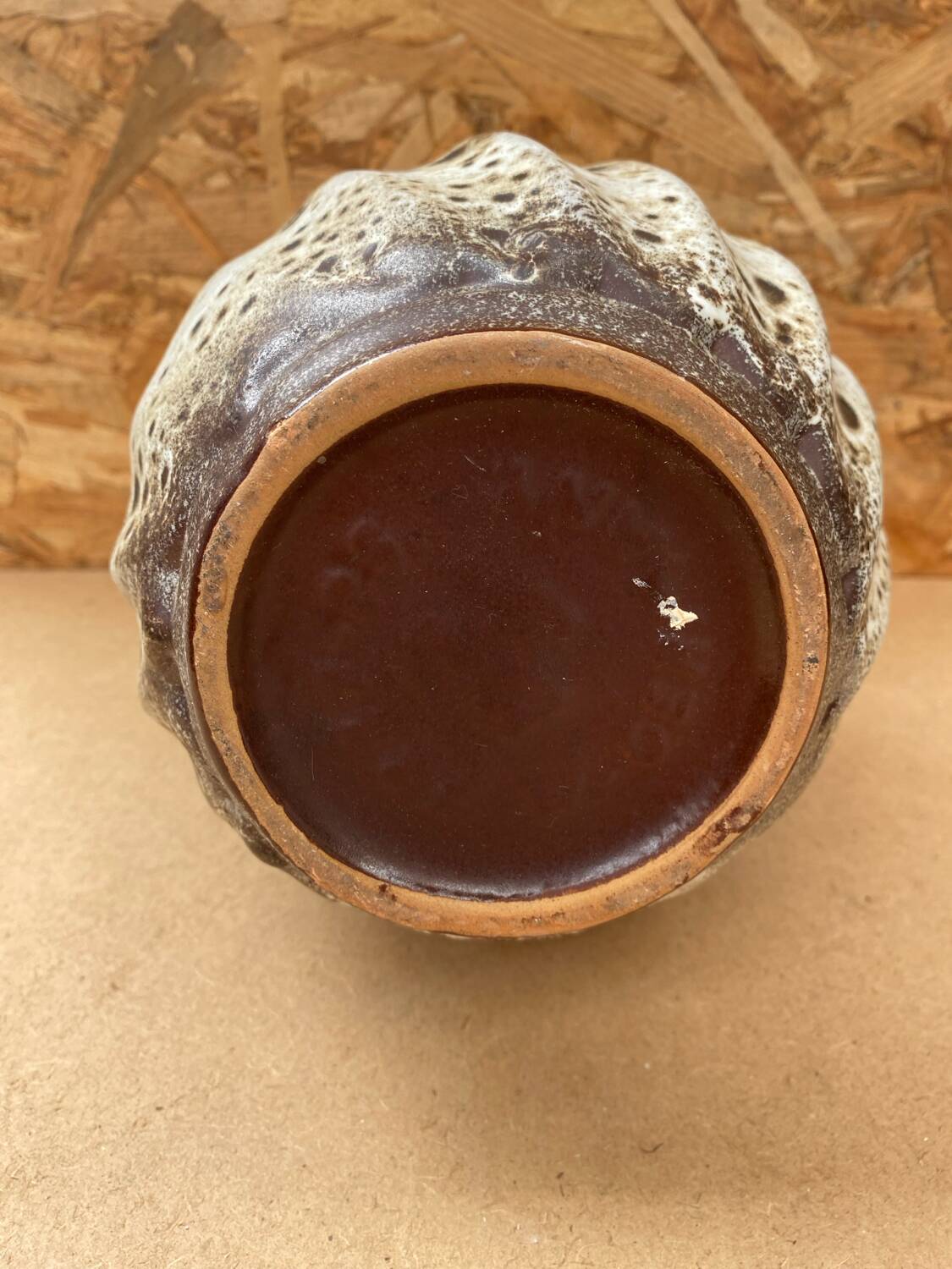 Antique west germany ceramic pitcher brown beige vintage