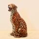 Handmade Italian ceramic leopard sculpture