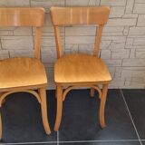 Set of 4 bistro chairs by A. Cartier, 1957
