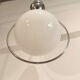 Suspension chandelier vintage globe white circle chrome goes up and down
