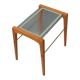 Vintage Danish Coffee Table Oak and Glass Top, Sweden Circa 1970's