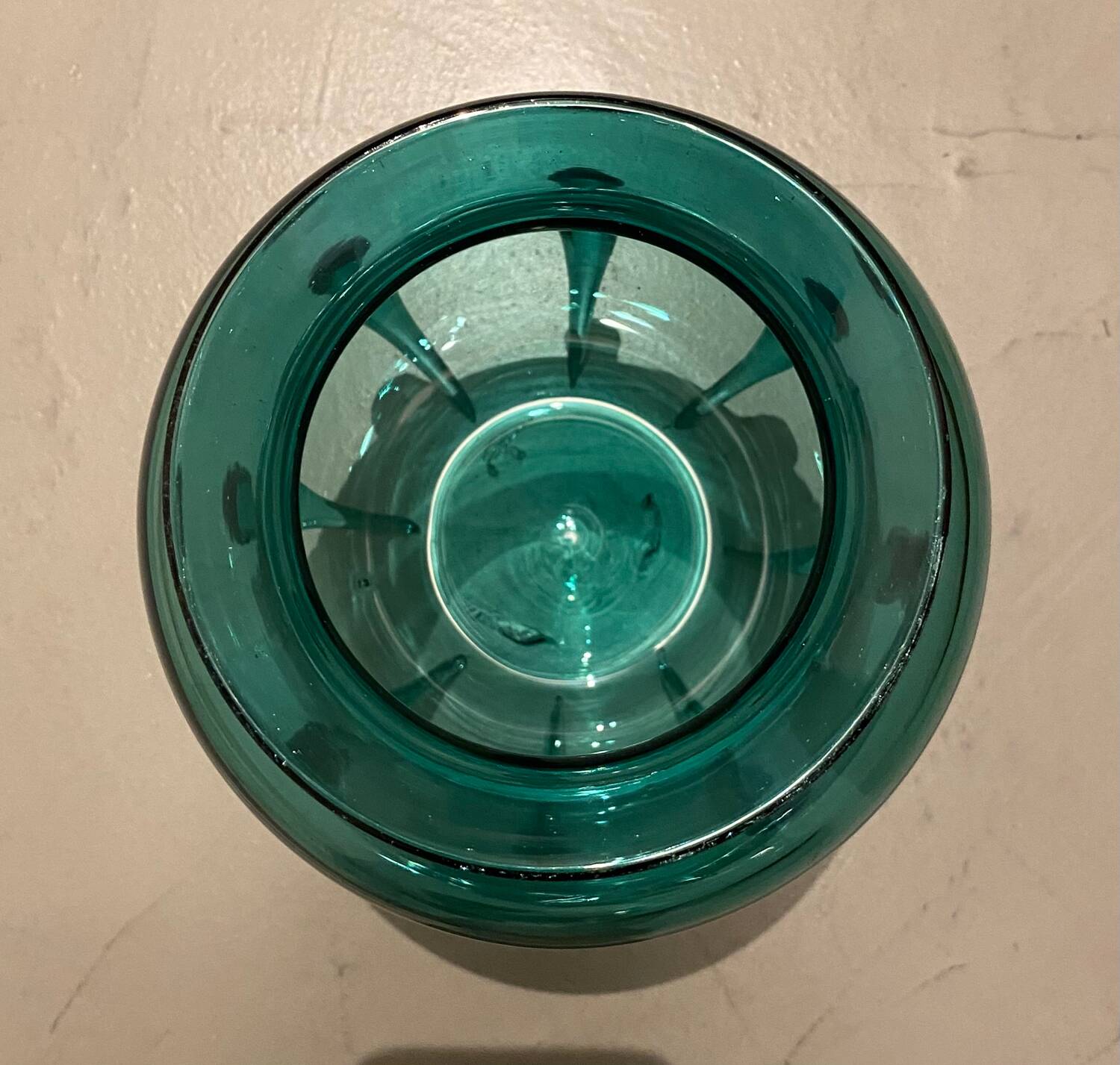 Art Deco green glass vase