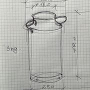 Farm milk can in aluminum stamped dimension: height -49cm- width -36cm-