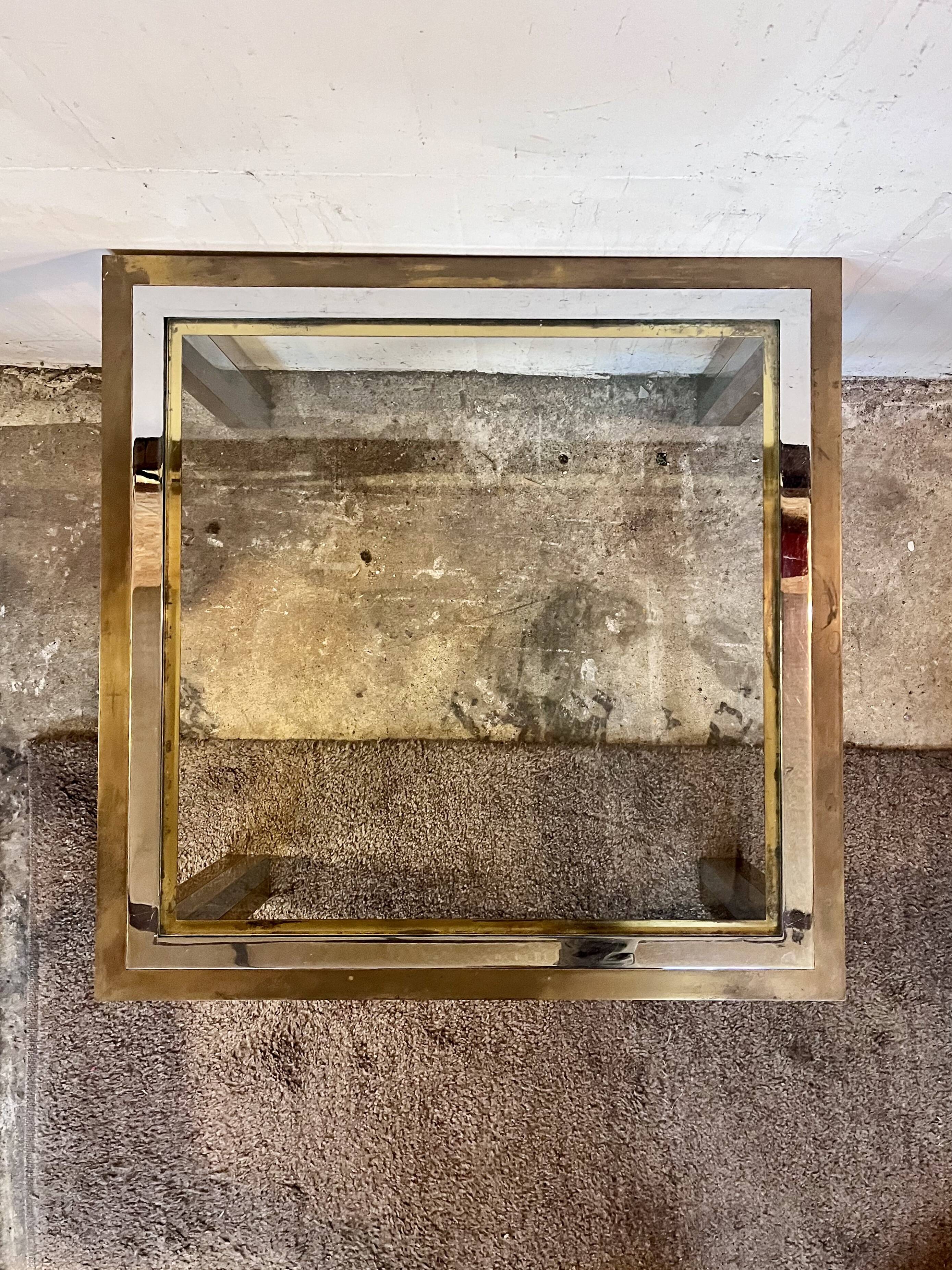 Chrome and brass coffee table, 1970