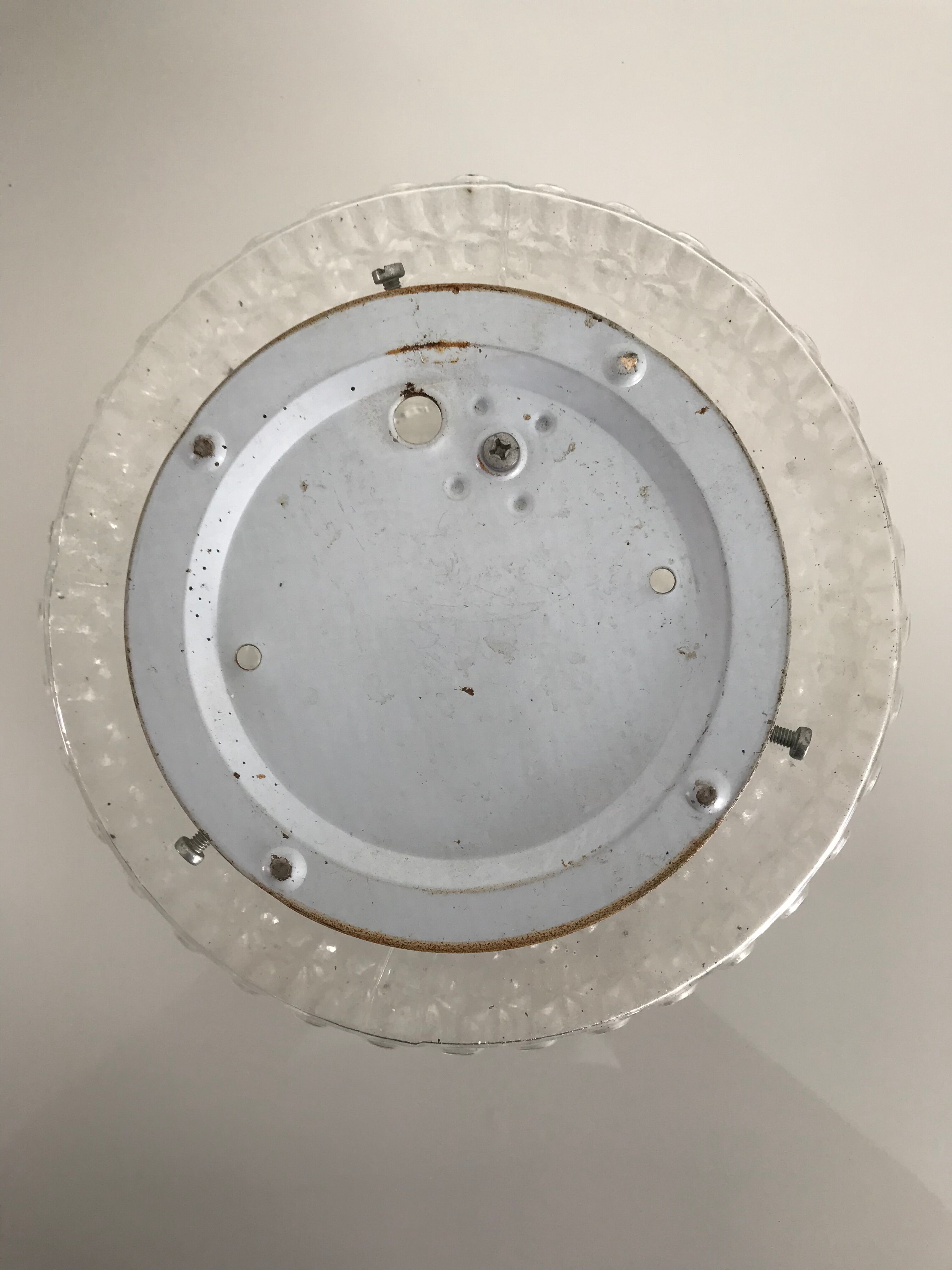 Round cast glass ceiling light