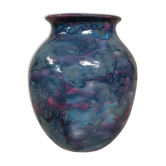 Vase vintage bleu signé J.R. Rubatti