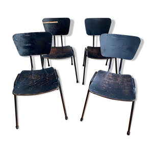 Lot de 4 chaises noires