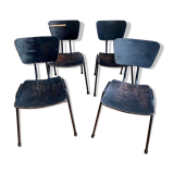 Set of 4 black chairs