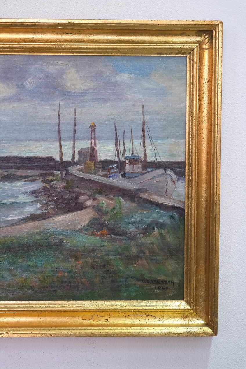 Swedish Modern Oil Painting , 1957, Carl Oscar Larsson (1887-1962)