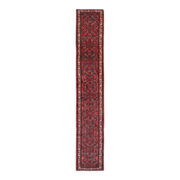 Wool Rugs Stair Runners, Rust Hussain Abad Runner Rug Handmade Oriental Carpet