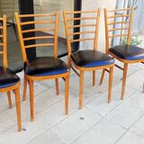 Lot de quatre chaises anciennes. Bistrot. 1960.