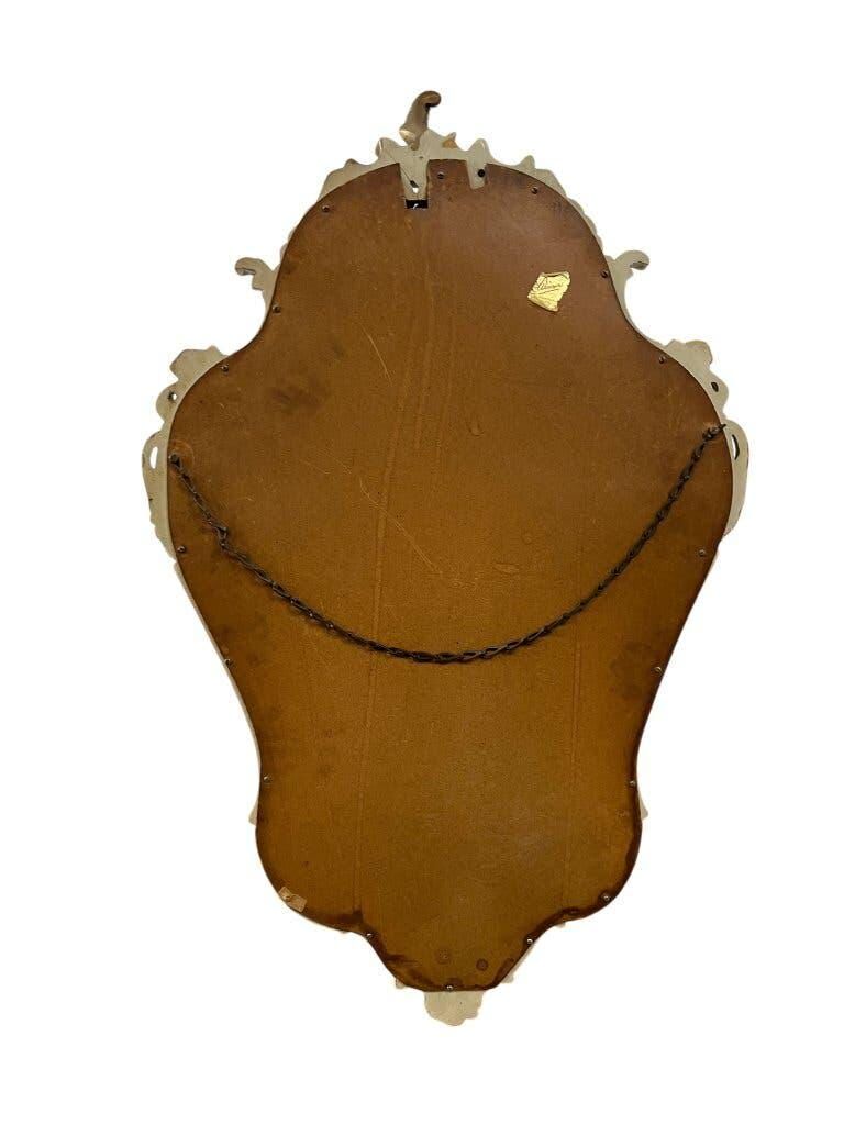 Miroir baroque vintage blanc et doré / miroir mural