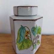 Pot à thé herboristerie vintage motifs végétaux