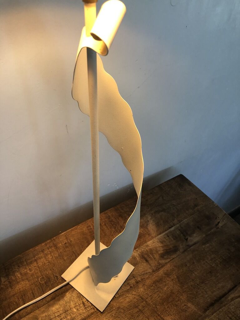 Large white wrought iron lamp